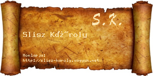 Slisz Károly névjegykártya