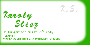 karoly slisz business card